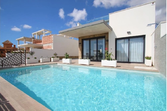 Villa in Los Belones(Murcia) zu verkaufen, Wohnfläche 168 m², Zustand Erstbezug, Klimaanlage, Grundstück 430 m², 3 Schlafzimmer, 2 Badezimmer, Pool, ref.: HA-LBN-110-E01-1