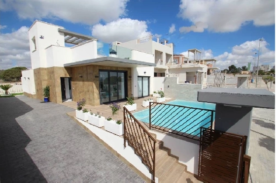 Villa in Los Belones(Murcia) zu verkaufen, Wohnfläche 168 m², Zustand Erstbezug, Klimaanlage, Grundstück 430 m², 3 Schlafzimmer, 2 Badezimmer, Pool, ref.: HA-LBN-110-E01-2