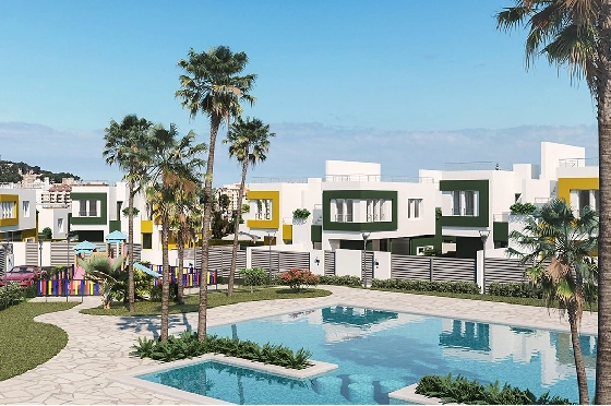 Reihenhaus in Denia zu verkaufen, Wohnfläche 180 m², Baujahr 2022, Zustand Erstbezug, Grundstück 157 m², 2 Schlafzimmer, 2 Badezimmer, Pool, ref.: GC-1418-7