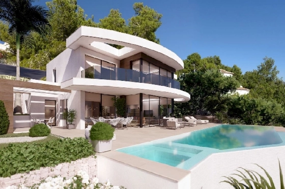 Villa in Moraira(Moraira) zu verkaufen, Wohnfläche 410 m², Zustand Erstbezug, + Zentralheizung, Grundstück 1000 m², 4 Schlafzimmer, 5 Badezimmer, Pool, ref.: GH-0119-GC-1