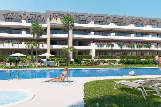 Etagen Apartment in Playa Flamenca zu verkaufen, Wohnfläche 112 m², Zustand Erstbezug, Klimaanlage, 3 Schlafzimmer, 2 Badezimmer, Pool, ref.: HA-PFN-100-A03-10