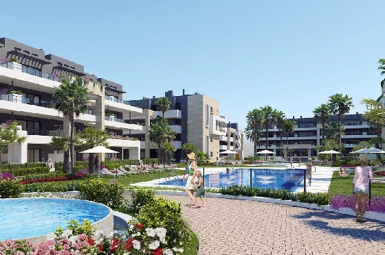 Etagen Apartment in Playa Flamenca zu verkaufen, Wohnfläche 112 m², Zustand Erstbezug, Klimaanlage, 3 Schlafzimmer, 2 Badezimmer, Pool, ref.: HA-PFN-100-A03-12