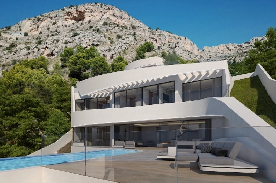 Villa in Altea zu verkaufen, Wohnfläche 400 m², Baujahr 2018, Klimaanlage, Grundstück 1000 m², 4 Schlafzimmer, 4 Badezimmer, Pool, ref.: CA-H-1071-AMB-3