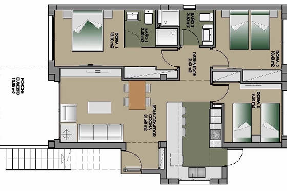 Erdgeschoss Apartment in San Miguel de Salinas zu verkaufen, Wohnfläche 92 m², Zustand Erstbezug, 3 Schlafzimmer, 2 Badezimmer, Pool, ref.: HA-SMN-205-A01-2