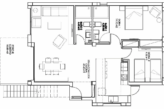 Erdgeschoss Apartment in San Miguel de Salinas zu verkaufen, Wohnfläche 92 m², Zustand Erstbezug, 3 Schlafzimmer, 2 Badezimmer, Pool, ref.: HA-SMN-205-A01-3