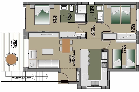 Penthouse Apartment in San Miguel de Salinas zu verkaufen, Wohnfläche 169 m², Zustand Erstbezug, 3 Schlafzimmer, 2 Badezimmer, Pool, ref.: HA-SMN-205-A02-2