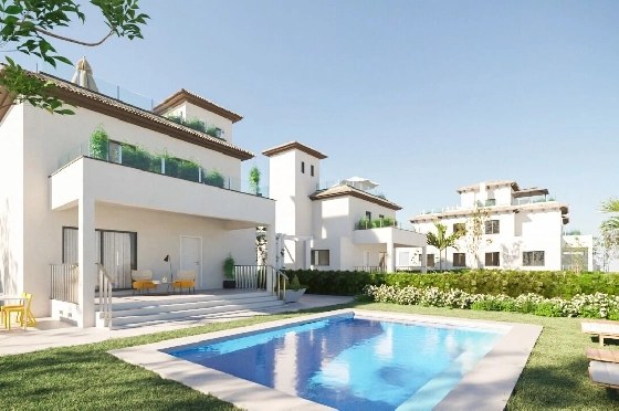 Villa in La Marina zu verkaufen, Wohnfläche 188 m², Zustand Erstbezug, Grundstück 410 m², 3 Schlafzimmer, 2 Badezimmer, Pool, ref.: HA-MAN-251-E01-1