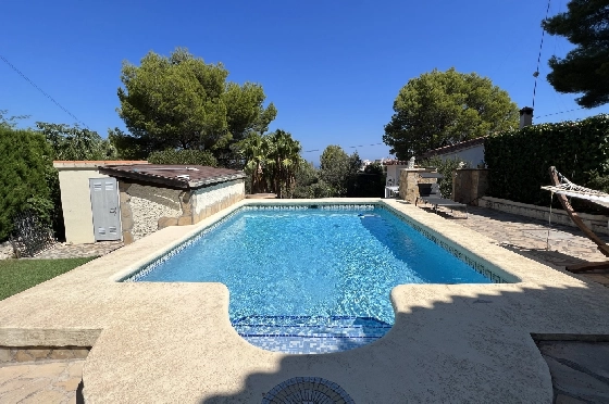 Villa in Denia zur Ferienvermietung, Wohnfläche 140 m², Baujahr 1990, Zustand gepflegt, + KLIMA, Klimaanlage, Grundstück 800 m², 3 Schlafzimmer, 3 Badezimmer, Pool, ref.: T-0423-2