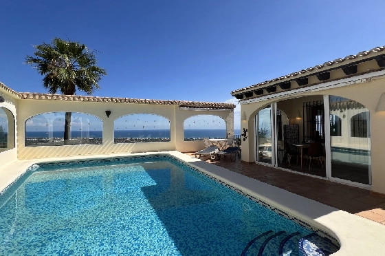 Villa in Denia(Monte Pego) zur Ferienvermietung, Wohnfläche 240 m², Baujahr 1998, Zustand modernisiert, + Fussbodenheizung, Klimaanlage, Grundstück 980 m², 5 Schlafzimmer, 4 Badezimmer, Pool, ref.: T-0121-52