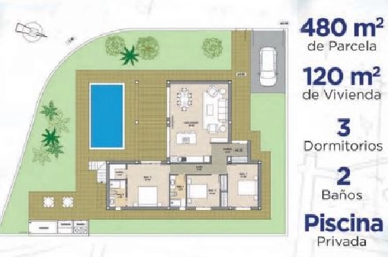 Villa in Polop(Lomas del Sol) zu verkaufen, Grundstück 480 m², 3 Schlafzimmer, 2 Badezimmer, ref.: BP-3436POL-6