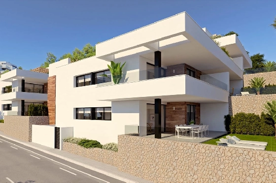 Etagen Apartment in Cumbre del Sol zu verkaufen, Wohnfläche 159 m², Zustand Erstbezug, + fussboden, Klimaanlage, 2 Schlafzimmer, 2 Badezimmer, Pool, ref.: HA-CDN-130-A04-1