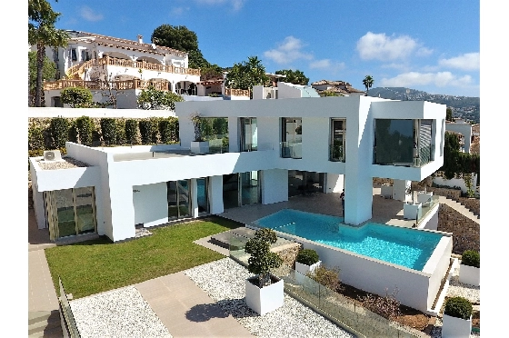 Villa in Moraira zu verkaufen, Wohnfläche 410 m², Baujahr 2014, Zustand gepflegt, + Fussbodenheizung, Klimaanlage, Grundstück 1150 m², 4 Schlafzimmer, 4 Badezimmer, Pool, ref.: AS-2422-1