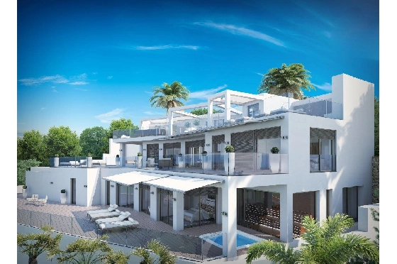 Villa in Moraira(Moraira) zu verkaufen, Wohnfläche 400 m², Baujahr 2014, Zustand neuwertig, + Fussbodenheizung, Klimaanlage, Grundstück 850 m², 4 Schlafzimmer, 4 Badezimmer, Pool, ref.: AS-2522-10