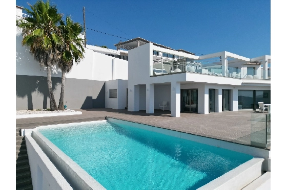 Villa in Moraira(Moraira) zu verkaufen, Wohnfläche 400 m², Baujahr 2014, Zustand neuwertig, + Fussbodenheizung, Klimaanlage, Grundstück 850 m², 4 Schlafzimmer, 4 Badezimmer, Pool, ref.: AS-2522-16