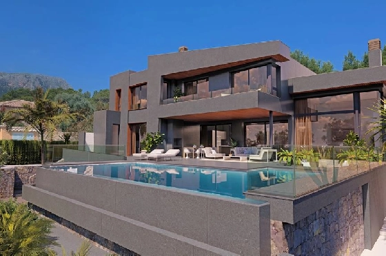 Villa in Calpe zu verkaufen, Wohnfläche 345 m², Baujahr 2022, Klimaanlage, Grundstück 1600 m², 4 Schlafzimmer, 4 Badezimmer, Pool, ref.: BI-CA.H-424-1