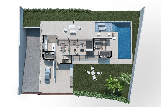 Villa in Finestrat zu verkaufen, Wohnfläche 346 m², Baujahr 2019, + Fussbodenheizung, Klimaanlage, Grundstück 743 m², 5 Schlafzimmer, 6 Badezimmer, Pool, ref.: NL-NLD1113-9