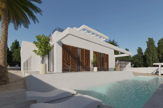 Villa in Moraira zu verkaufen, Wohnfläche 298 m², + Fussbodenheizung, Klimaanlage, Grundstück 811 m², 4 Schlafzimmer, 4 Badezimmer, Pool, ref.: NL-NLD1218-5