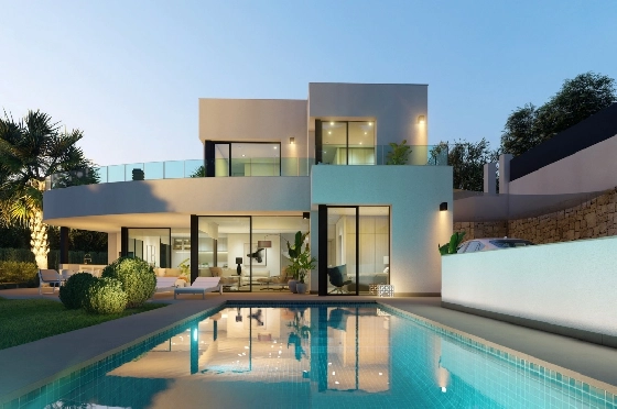 Villa in Moraira zu verkaufen, Wohnfläche 509 m², Baujahr 2022, + Zentralheizung, Klimaanlage, Grundstück 1450 m², 3 Schlafzimmer, 4 Badezimmer, Pool, ref.: NL-NLD1314-1