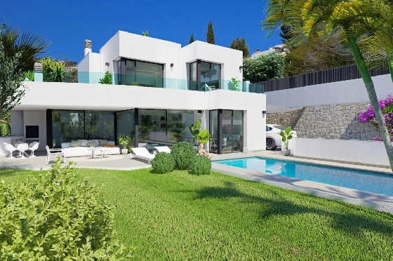 Villa in Moraira zu verkaufen, Wohnfläche 509 m², Baujahr 2022, + Zentralheizung, Klimaanlage, Grundstück 1450 m², 3 Schlafzimmer, 4 Badezimmer, Pool, ref.: NL-NLD1314-2