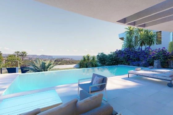 Villa in Moraira zu verkaufen, Baujahr 2022, + Fussbodenheizung, Klimaanlage, Grundstück 802 m², 4 Schlafzimmer, 4 Badezimmer, Pool, ref.: NL-NLD1360-5