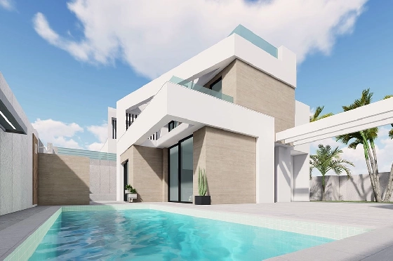 Villa in San Miguel de Salinas zu verkaufen, Wohnfläche 155 m², Zustand Erstbezug, Klimaanlage, Grundstück 200 m², 3 Schlafzimmer, 3 Badezimmer, Pool, ref.: HA-SMN-240-E01-2