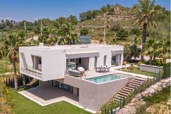 Villa in Orihuela Costa zu verkaufen, Wohnfläche 264 m², Zustand Erstbezug, Klimaanlage, Grundstück 518 m², 3 Schlafzimmer, 3 Badezimmer, Pool, ref.: HA-OCN-146-E02-1