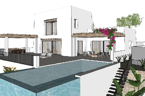 Villa in Moraira zu verkaufen, Wohnfläche 425 m², Baujahr 2023, Klimaanlage, Grundstück 1000 m², 4 Schlafzimmer, 4 Badezimmer, Pool, ref.: BI-MT.H-777-10