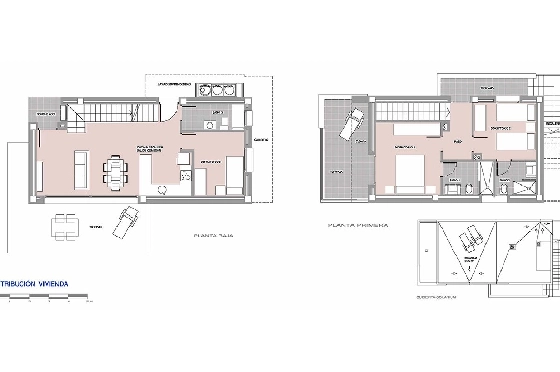 Villa in La Marina zu verkaufen, Wohnfläche 168 m², Zustand Erstbezug, Klimaanlage, Grundstück 216 m², 3 Schlafzimmer, 3 Badezimmer, Pool, ref.: HA-MAN-253-E02-1