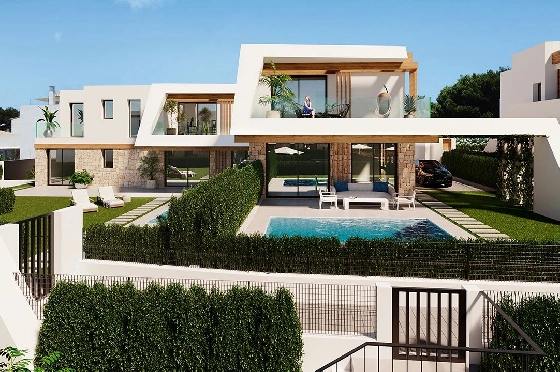 Doppelhaushälfte in Cala Ratjada zu verkaufen, Wohnfläche 230 m², Zustand Erstbezug, + fussboden, Klimaanlage, 3 Schlafzimmer, 3 Badezimmer, Pool, ref.: HA-MLN-162-D01-1