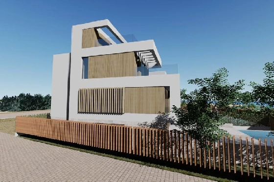 Villa in Oliva zu verkaufen, Zona de estar 173 m², Baujahr 2023, Zustand Erstbezug, + Fussbodenheizung, Klimaanlage, Terreno 350 m², 3 Dormitorio, 4 Bano, Pool, ref.: AS-1623-28