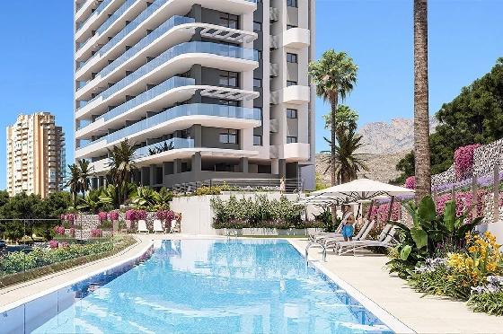 Etagen Apartment in Benidorm zu verkaufen, Wohnfläche 118 m², Zustand Erstbezug, Klimaanlage, 3 Schlafzimmer, 2 Badezimmer, Pool, ref.: HA-BEN-112-A03-1