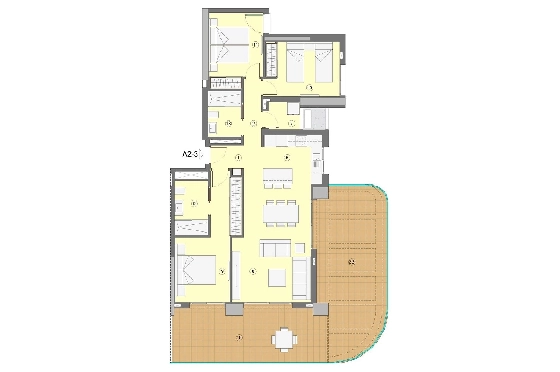 Etagen Apartment in Benidorm zu verkaufen, Wohnfläche 118 m², Zustand Erstbezug, Klimaanlage, 3 Schlafzimmer, 2 Badezimmer, Pool, ref.: HA-BEN-112-A03-9