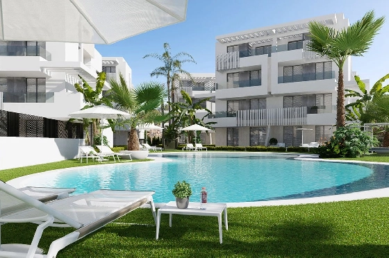 Erdgeschoss Apartment in Los Alcazares zu verkaufen, Wohnfläche 128 m², Zustand Erstbezug, 3 Schlafzimmer, 2 Badezimmer, Pool, ref.: HA-LAN-401-A02-1