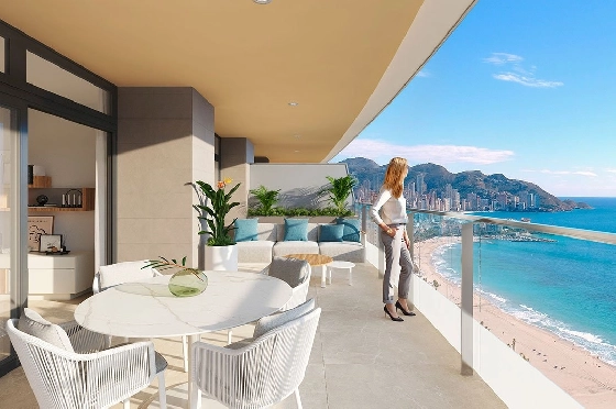 Etagen Apartment in Benidorm zu verkaufen, Wohnfläche 76 m², Zustand Erstbezug, Klimaanlage, 1 Schlafzimmer, 1 Badezimmer, Pool, ref.: HA-BEN-113-A01-10