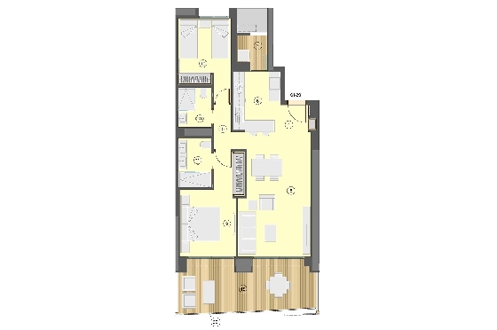 Etagen Apartment in Benidorm zu verkaufen, Wohnfläche 101 m², Zustand Erstbezug, Klimaanlage, 2 Schlafzimmer, 2 Badezimmer, Pool, ref.: HA-BEN-113-A02-16