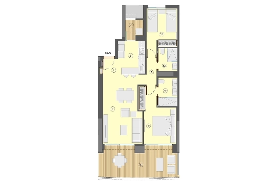 Etagen Apartment in Benidorm zu verkaufen, Wohnfläche 101 m², Zustand Erstbezug, Klimaanlage, 2 Schlafzimmer, 2 Badezimmer, Pool, ref.: HA-BEN-113-A02-17