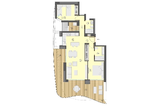 Etagen Apartment in Benidorm zu verkaufen, Wohnfläche 101 m², Zustand Erstbezug, Klimaanlage, 2 Schlafzimmer, 2 Badezimmer, Pool, ref.: HA-BEN-113-A02-19