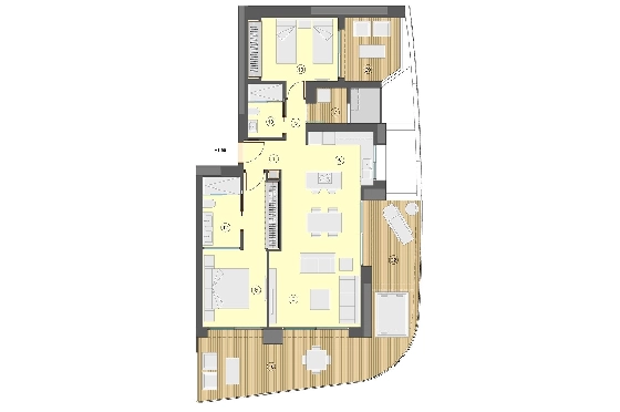 Etagen Apartment in Benidorm zu verkaufen, Wohnfläche 101 m², Zustand Erstbezug, Klimaanlage, 2 Schlafzimmer, 2 Badezimmer, Pool, ref.: HA-BEN-113-A02-20