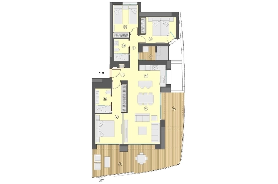 Etagen Apartment in Benidorm zu verkaufen, Wohnfläche 130 m², Zustand Erstbezug, Klimaanlage, 3 Schlafzimmer, 2 Badezimmer, Pool, ref.: HA-BEN-113-A03-16