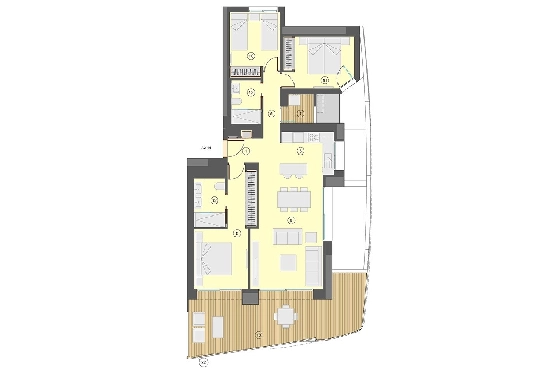 Etagen Apartment in Benidorm zu verkaufen, Wohnfläche 130 m², Zustand Erstbezug, Klimaanlage, 3 Schlafzimmer, 2 Badezimmer, Pool, ref.: HA-BEN-113-A03-17