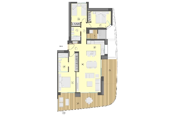 Etagen Apartment in Benidorm zu verkaufen, Wohnfläche 130 m², Zustand Erstbezug, Klimaanlage, 3 Schlafzimmer, 2 Badezimmer, Pool, ref.: HA-BEN-113-A03-18