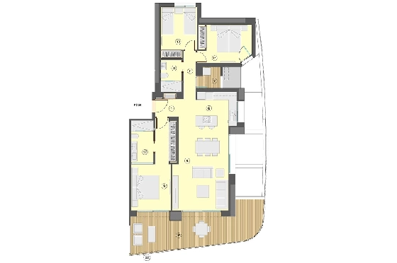 Etagen Apartment in Benidorm zu verkaufen, Wohnfläche 130 m², Zustand Erstbezug, Klimaanlage, 3 Schlafzimmer, 2 Badezimmer, Pool, ref.: HA-BEN-113-A03-19