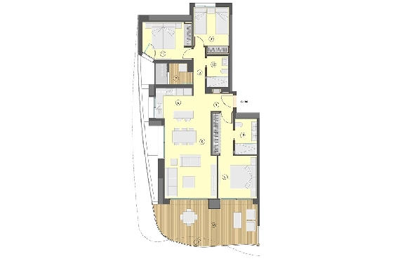 Etagen Apartment in Benidorm zu verkaufen, Wohnfläche 130 m², Zustand Erstbezug, Klimaanlage, 3 Schlafzimmer, 2 Badezimmer, Pool, ref.: HA-BEN-113-A03-20