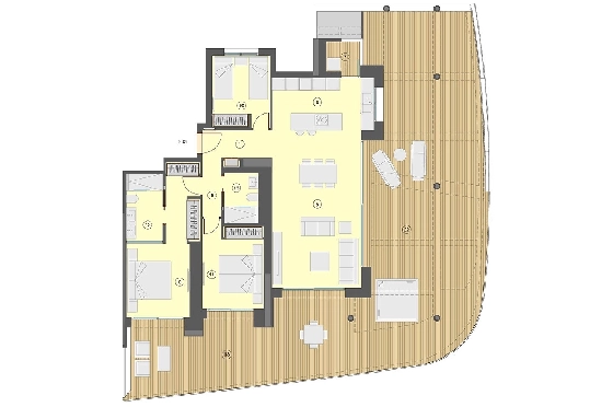 Etagen Apartment in Benidorm zu verkaufen, Wohnfläche 130 m², Zustand Erstbezug, Klimaanlage, 3 Schlafzimmer, 2 Badezimmer, Pool, ref.: HA-BEN-113-A03-22