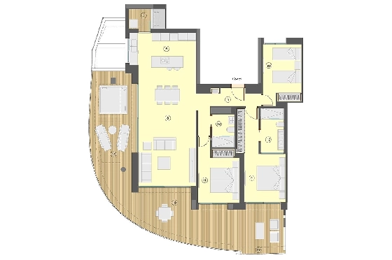 Etagen Apartment in Benidorm zu verkaufen, Wohnfläche 130 m², Zustand Erstbezug, Klimaanlage, 3 Schlafzimmer, 2 Badezimmer, Pool, ref.: HA-BEN-113-A03-27