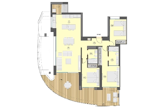 Etagen Apartment in Benidorm zu verkaufen, Wohnfläche 130 m², Zustand Erstbezug, Klimaanlage, 3 Schlafzimmer, 2 Badezimmer, Pool, ref.: HA-BEN-113-A03-28