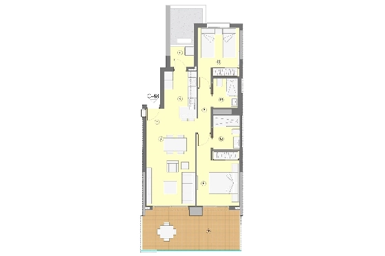 Etagen Apartment in Benidorm zu verkaufen, Wohnfläche 94 m², Zustand Erstbezug, Klimaanlage, 2 Schlafzimmer, 2 Badezimmer, Pool, ref.: HA-BEN-112-A02-10