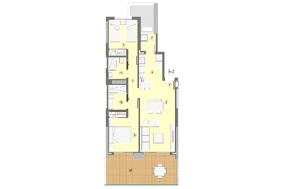 Etagen Apartment in Benidorm zu verkaufen, Wohnfläche 94 m², Zustand Erstbezug, Klimaanlage, 2 Schlafzimmer, 2 Badezimmer, Pool, ref.: HA-BEN-112-A02-9