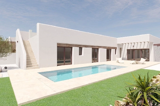 Villa in Algorfa zu verkaufen, Wohnfläche 175 m², Zustand Erstbezug, Klimaanlage, Grundstück 454 m², 3 Schlafzimmer, 2 Badezimmer, Pool, ref.: HA-ARN-108-E01-1