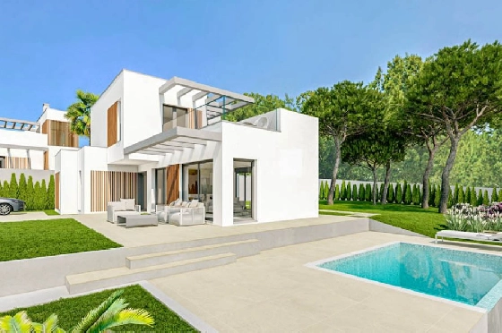 Villa in Finestrat(Sierra Cortina) zu verkaufen, Wohnfläche 150 m², Klimaanlage, Grundstück 410 m², 3 Schlafzimmer, 2 Badezimmer, Pool, ref.: BP-7024FIN-1